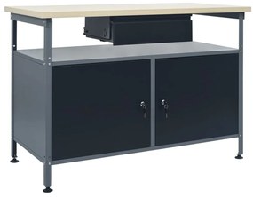 vidaXL Πάγκος Εργασίας Μαύρος 120 x 60 x 85 εκ. Ατσάλινος
