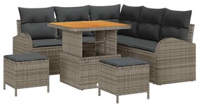 vidaXL Σετ Καναπέ Κήπου με μαξιλάρι 8 pcs Γκρι συνθετικό ρατάν