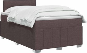 vidaXL Κρεβάτι box spring με στρώμα Σκούρο Καφέ 120 x 200 cm Ύφασμα