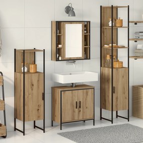 vidaXL Σετ επίπλων μπάνιου 4 τεμαχίων Artisan Oak Επεξεργασμένη ξυλεία