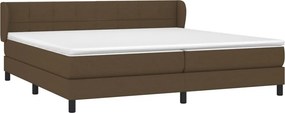 vidaXL Κρεβάτι Boxspring με Στρώμα Σκούρο Καφέ 200x200 εκ. Υφασμάτινο