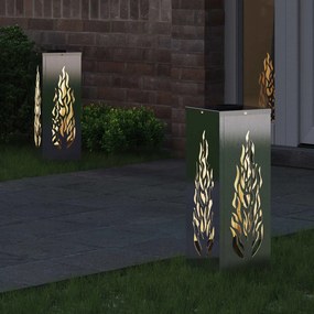 vidaXL Ηλιακό LED Φως Δρόμου 2 pcs Θερμό λευκό 18 x 18 x 50 εκ.