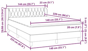 Box Spring κρεβάτι με στρώμα ροζ 140x220 cm Βελούδινο - Ροζ