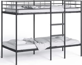 vidaXL Κουκέτα χωρίς στρώμα Μαύρο 100x190 cm Ατσάλι