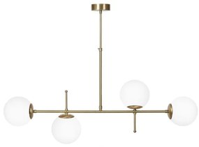 Luna 4/l Ράγα Gold Mat-White Πολύφωτο Οροφής 01-0423 Heronia Lighting 01-0423 Λευκό-Χρυσό