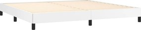 vidaXL Κρεβάτι Boxspring με Στρώμα Λευκό 200x200 εκ. Συνθετικό Δέρμα