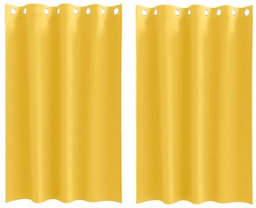 vidaXL Κουρτίνες 2 pcs κίτρινο μουσταρδί 175 x 140 εκ. Πολυεστέρας