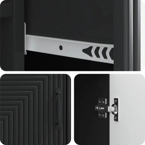vidaXL Πλαϊνό γραφείο Μαύρο 66 x 34,5 x 89,5 εκ Επεξεργασμένο Ξύλο