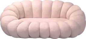 Καναπές Embrace pakoworld μπουκλέ ύφασμα σε ροζ απόχρωση 180x105x65εκ