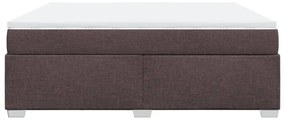 Κρεβάτι Boxspring με Στρώμα Σκούρο Καφέ 180x200 εκ Υφασμάτινο - Καφέ