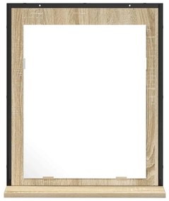 vidaXL Καθρέφτης Μπάνιου Μαύρο 50 x 12 x 60 εκ Επεξεργασμένο ξύλο