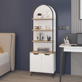Βιβλιοθήκη Λευκό / Καρυδί IPOCRI 60x25x180