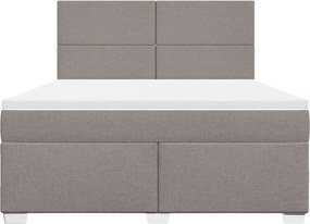 vidaXL Κρεβάτι Boxspring με Στρώμα Taupe 180x200 εκ. Υφασμάτινο