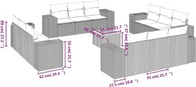 vidaXL Σετ Καναπέ Κήπου 13τεμ Μπεζ Συνθ. Ρατάν με Μαξιλάρια