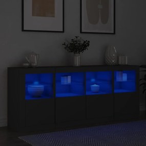 vidaXL Μπουφές με LED Μαύρος 163 x 37 x 67 εκ.