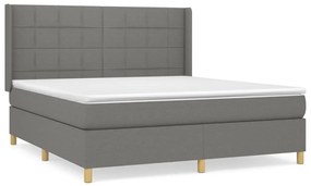 ΚΡΕΒΑΤΙ BOXSPRING ΜΕ ΣΤΡΩΜΑ ΣΚΟΥΡΟ ΓΚΡΙ 180X200 ΕΚ ΥΦΑΣΜΑΤΙΝ 3132010