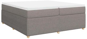 vidaXL Κρεβάτι Boxspring με Στρώμα Taupe 200x200 εκ. Υφασμάτινο