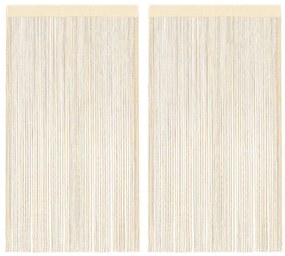 vidaXL Κουρτίνες με Κρόσσια 2 τεμ. Κρεμ 140 x 250 εκ.