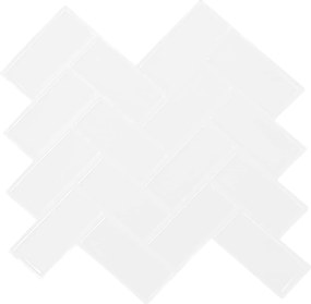 vidaXL Πλακάκι ψαροκόκαλο 50 pcs Λευκό 30 x 30 cm Πολυουρεθάνη και PET