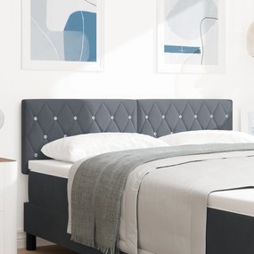vidaXL Κεφαλάρι με Κρύσταλλο Φόρμα Tufted Σκούρο Γκρι 160 εκ Βελούδο