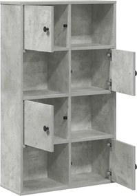vidaXL Βιβλιοθήκη Γκρι Σκυροδέματος 60x24x101,5 εκ. Επεξεργ. Ξύλο