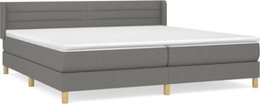 vidaXL Κρεβάτι Boxspring με Στρώμα Σκούρο Γκρι 200x200 εκ. Υφασμάτινο