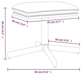 vidaXL Υποπόδιο Γκρι Ανθρακί 60x60x36 εκ. από Συνθετικό Δέρμα