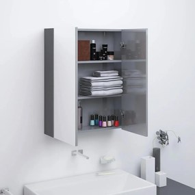 Ντουλάπι Μπάνιου με Καθρέφτη Γκρι 60 x 15 x 75 εκ. από MDF - Γκρι