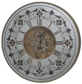 Artekko Clock Ρολόι Τοίχου με Καθρέφτη MDF Γυαλί Μπρονζέ (81.8x10.2x81.8)cm