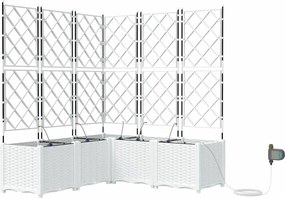 vidaXL Γλάστρα Κήπου 5 τμχ. Λευκό 120 x 120 x 142 cm PP
