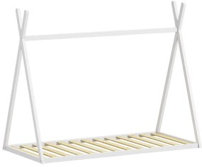 Κρεβάτι παιδικό Lilly τύπου Montessori ξύλο πεύκου λευκό 90x190 εκ. 90x190x156.5 εκ.