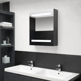 vidaXL Καθρέφτης Μπάνιου με Ντουλάπι & Φωτισμό LED Γκρι 50x14x60 εκ.
