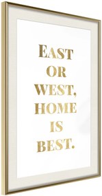 Αφίσα - Home Is Best (Gold) - 20x30 - Χρυσό - Με πασπαρτού