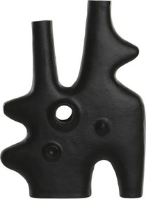 Βάζο Home ESPRIT Μαύρο Αλουμίνιο Αφηρημένο Σύγχρονη 30 x 5 x 40 cm