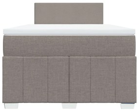 vidaXL Κρεβάτι Boxspring με Στρώμα Taupe 120x200 εκ. Υφασμάτινο