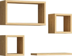 Ραφιέρα Babine pakoworld μελαμίνη σε oak απόχρωση 84x15x44εκ