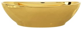 vidaXL Νιπτήρας με Οπή Υπερχείλισης Χρυσός 58,5x39x21 εκ. Κεραμικός