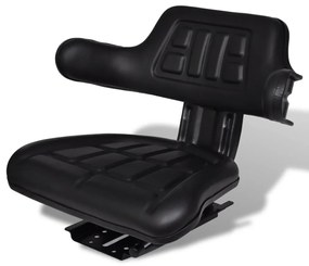 vidaXL Κάθισμα Τρακτέρ με Πλάτη Μαύρο