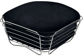 Ψωμιέρα 90882 26x26x11cm Inox-Black Kesper Μέταλλο,Ύφασμα