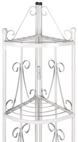 Γωνιακό λευκό ράφι για φυτά