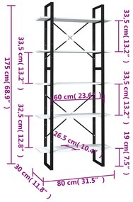 ΒΙΒΛΙΟΘΗΚΗ ΜΕ 5 ΡΑΦΙΑ ΛΕΥΚΗ 80 X 30 X 175 ΕΚ. ΑΠΟ ΜΟΡΙΟΣΑΝΙΔΑ 3081988