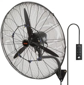 VEVOR Oscillating Wall Mist Fan Metal 74.9 cm 3 Speeds