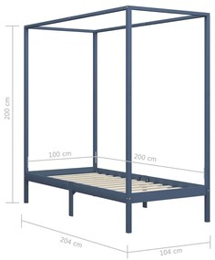 ΠΛΑΙΣΙΟ ΚΡΕΒΑΤΙΟΥ ΜΕ ΟΥΡΑΝΟ ΓΚΡΙ 100X200 ΕΚ. ΜΑΣΙΦ ΞΥΛΟ ΠΕΥΚΟΥ 283275