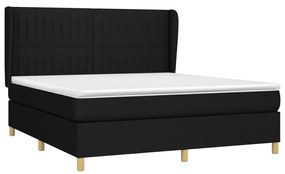 vidaXL Κρεβάτι Boxspring με Στρώμα Μαύρο 160x200 εκ. Υφασμάτινο