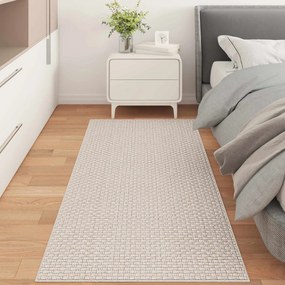 vidaXL Χαλιά χώρου Ορθογώνιος FARO Κρεμ 150 x 80 cm Πολυεστέρας