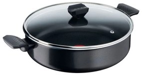 Tefal B5677253 SHAL28LID B LENA SIMPLY CLEAN B, 28 cm, Αντικολλητική επίστρωση τιτανίου, Ένδειξη θερμοκρασίας με θερμοσήμα, Μαύρο