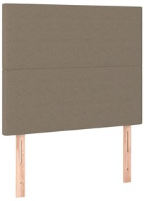 vidaXL Κρεβάτι Boxspring με Στρώμα &amp; LED Taupe 80x200 εκ. Υφασμάτινο