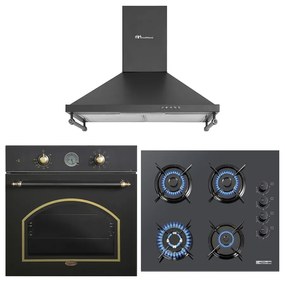 MULTIHOME ΣΕΤ ΦΟΥΡΝΟΣ MH-6051 BLACK RETRO + ΕΣΤΙΑ ΥΓΡΑΕΡΙΟΥ MH-6107 ΜΑΥΡΟ + ΑΠΟΡΡΟΦΗΤΗΡΑΣ ΚΑΜΙΝΑΔΑ MH-6652 RUSTIC BLACK MULTIHOME 999-002-87889