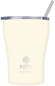 Ποτήρι - Θερμός Με Καλαμάκι Save The Aegean 01-23027 350ml Lily White Estia