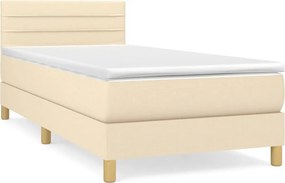 vidaXL Κρεβάτι Boxspring με Στρώμα Κρεμ 80 x 200 εκ. Υφασμάτινο